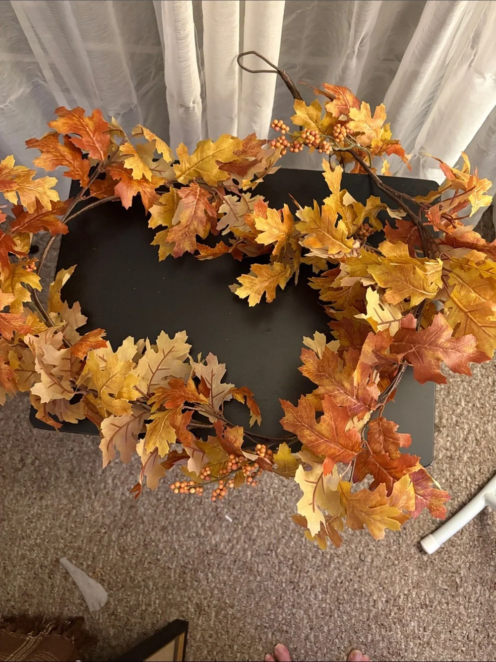 Autumn Oak Leaf Garland - Fall Orange & Yellow Threshold 2025
